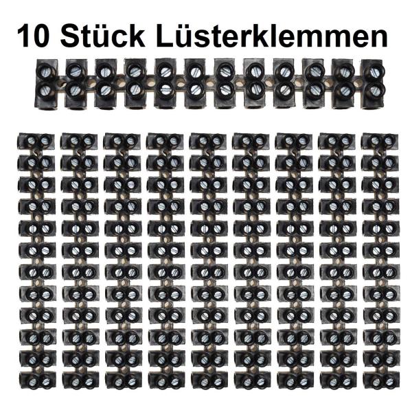 Lüsterklemmen 10 Riegel Schwarz