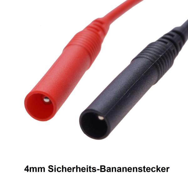 Messkabel Krokodilklemmen Rot + Schwarz 4mm Bananen-Sicherheitsstecker