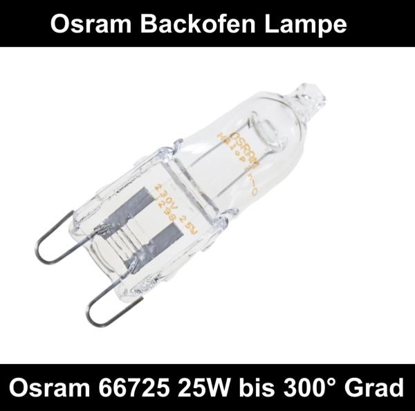 Backofenlampe G9 Halogen Osram Halopin 230V bis 300 Grad 25W