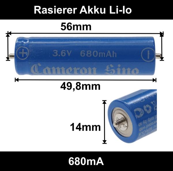Rasierer Akku für Panasonic ES-RF31, ES-RF41 WES8176L2508 680mA Rasiererakku