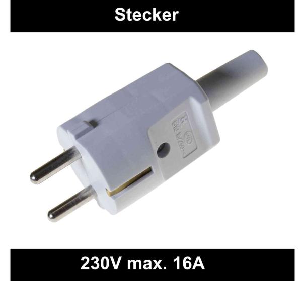 Netzstecker / Kupplung 250V 16A Schlagfeste Stecker