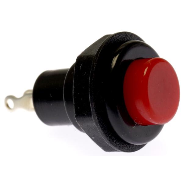Taster Kunststoff mit roter Taste 14mm max. 2A Lötanschluss Klingeltaster