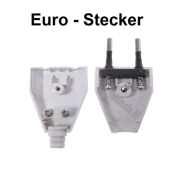 Euro Stecker mit Schraubanschluss Farbe Weiss