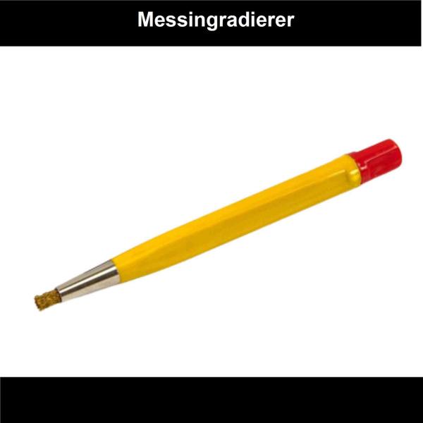 Glasfaserstift Messingradierer + Stahlradierer 3er Set